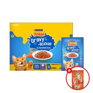 프리스키 주식파우치 그레이비 바다생선 70g 12팩+파티믹스 60g 1봉증정