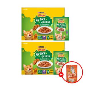 프리스키 주식파우치 그레이비 치킨 70g 24팩+파티믹스 60g 1봉증정