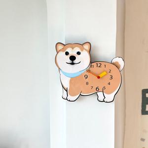 [해외] 귀여운 강아지 무소음 벽걸이 시계 거실 벽시계 인테리어 소품