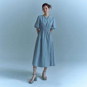 LAP [캐리오버] 허리 스모킹 나일론 원피스 (스카이블루/아이보리) AR2WOS83