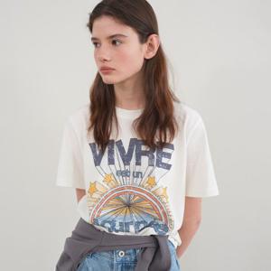 온앤온 [정채연 착용] 비비드 아트웍 티셔츠 NEW6XE335