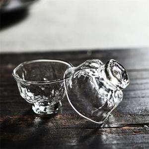 TEMU 2개/세트 일본식 망치무늬 60ml 소용량 유리 찻잔 다도용 찻잔 공차 차 액세서리