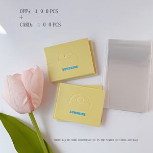 TEMU 솔리드 컬러 핸드메이드 주얼리 추가 포장 카드 태그, 머리끈 머리핀 포장 카드, 종이 상자 약 100매, OPP 약 100매, 카드 사이즈 약 2.52인치 X 1.97인치, 가방 사이즈 2.36인치 X 3.74인치