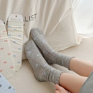 TEMU 여성용 러플 양말 4켤레, 흰색 신발용, 커프스 일본식 카와이 양말, 스니커즈 나막신용 중목 얇은 봄 여름 양말 - 기계 세탁 가능한 러플 커프스