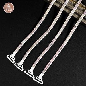 TEMU 4개입 스파클링 컬러 라인스톤 얇은 스트랩, 탈부착 디자인, 다양한 브라에 적합. 파티 및 데이트 필수템, 가볍고 어깨에 부담이 없는 디자인으로 유니크한 패션 스타일 연출