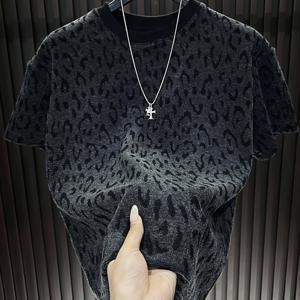 TEMU 남성용 운동 상의 한국 프린트 라운드넥 반팔 가벼운 럭셔리 트렌디 패션 다용도 반팔 티셔츠 남성용 상의 봄 여름