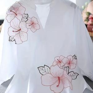 TEMU 아티스틱 에스닉 자수 화이트 셔츠
