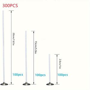 TEMU 300개 무연 양초 심지, 양초 제작 부자재 2.6Cm/1Inch, 15Cm/5.9Inch 20Cm/7.87Inch 총 300개