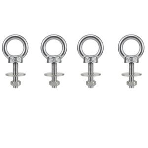 TEMU 2세트/4세트 M6 스테인리스 스틸 링 아이볼트(너트 및 와셔 포함), 1/4