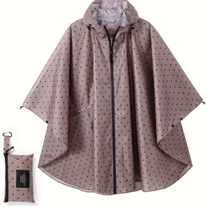 TEMU 여성/남성용 포켓 지퍼 스타일 후드 레인 폰초 재킷 코트
