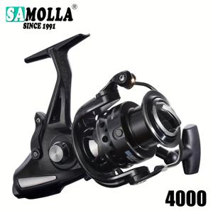TEMU SAMOLLA 신형 듀얼 스피닝 릴, 대형 롱캐스트 낚시릴, 전후면 장착, 4000-7000 사이즈, 원웨이 안티백래시 베어링, 메탈 스풀, 로커암