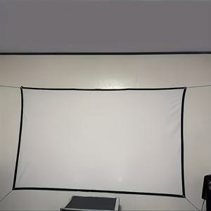 TEMU 주름 방지, 휴대 가능, 접이식 기능을 갖춘 16:9 화면비의 72인치 4K HD 프로젝터 스크린. 홈 시어터, 캠핑 및 실내외 사용에 이상적이며, 간편한 설치로 프로젝터 액세서리로 사용할 수 있습니다.