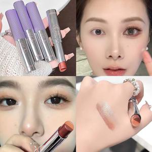TEMU 그라데이션 한 번에 완성 삼색 아이섀도우 아이섀도우 스틱 워터프루프 아이섀도우 글리터 다색 스틱섀도우 아이섀도우데일리 펄아이섀도