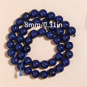 TEMU 천연 청금석 구슬 17/22/29개, 6/8/10mm, DIY 주얼리 제작용, 광택 있는 보석 구슬, 팔찌, 목걸이, 귀걸이 공예에 적합