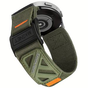 TEMU Woven Magnetic Buckle 20Mm 시계 스트랩, Galaxy Watch 7 6 5 4 40Mm 44Mm/ Watch 6 4 Classic/Watch 5 Pro/Watch 3 Classic 41Mm/Active 2 호환, 20Mm 소프트 나일론 스포츠 시계 밴드