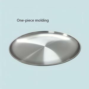 TEMU 1개 30cm 스테인리스 스틸 원형 접시, 피자팬, BBQ 접시, 은색 트레이, 과일 접시, 뷔페 접시, 얕은 플래터, 뼈대용 접시, 대형 사이즈 스테인리스 스틸 원형 접시