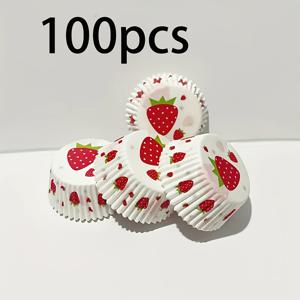 TEMU 100/200개 하트 모양 딸기 패턴 케이크 종이 라이너, 고품질 오일 방지 베이킹 몰드, 데이, 크리스마스, 어머니의 날 베이킹, 딸기 컵케이크, 딸기 케이크, 컵케이크 종이 컵, 컵케이크 케이스, 컵케이크 라이너, 머핀 종이 컵, 머핀 케이스, 베이킹 액세서리, 디저트 컵, 머핀 종이