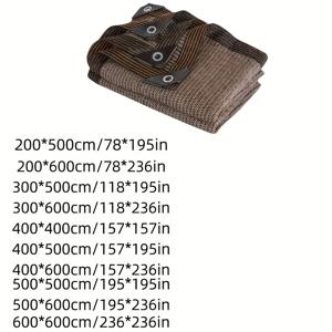 TEMU 브라운 PE 햇빛 가리개 - 80% UV 보호, 튼튼한 플라스틱 야외 정원 햇빛 가리개 (파티오, 테라스, 잔디밭, 차량용) | 간편한 설치, 마당 및 데크 햇빛 가리개