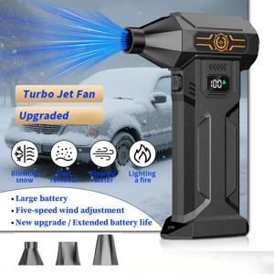 TEMU 2026 신형 업그레이드 무선 고출력 터보 제설기 팬, 초휴대용 터보 팬, 9000000 RPM 고속 브러시리스 모터, 야외용 고속 터보 팬, 캠핑 BBQ용 초고풍압 핸드헬드 터보 제트 팬, 주방 먼지 날리기, 마당 낙엽 날리기, 자동차 제설, 창문 틈새 먼지 날리기! 실내외 사용 가능, 다중 공기 흡입구 노즐 장착, 경량 디자인!