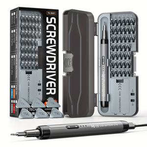 TEMU 46-in-1 무선 전동 드라이버 + 38개 자석 드릴 비트, USB 충전식 리튬 배터리, 가정용 다용도 드릴, 나사, 못, 드라이월, 설치용