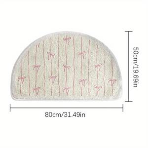 TEMU 1000g+10mm 인조 캐시미어 귀여운 리본 반원형 러그, 크림 스타일 여성스러운 침실 장식 카펫, 부드러운 거실 플러시 러그, 두꺼운 세탁 가능한 욕실 미끄럼 방지 매트, 홈용