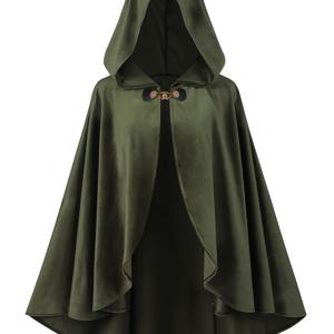 TEMU 새로운 중세 고딕 후드 트렌치 코트 롱 할로윈 악마 마법사 사망 망토 로브 케이프 S-L 사이즈