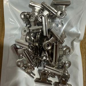 TEMU 30개 22mm 실버 메탈 바인더 클립 미니 불독 힌지 클립, 사진 라벨 사무용품 홈데코 DIY 스테이셔너리 액세서리