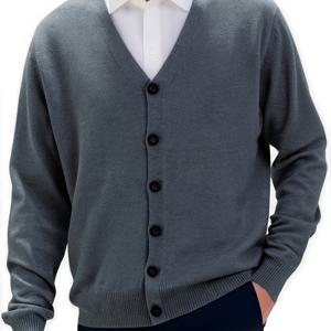 TEMU 남성용 경량 단색 재킷, 새로운 봄/가을 니트 가디건 V넥, 젊은 남성을 위한 적합