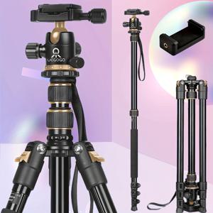 TEMU 카메라 삼각대 키트, 77인치 카메라 및 휴대폰용 삼각대, 360° 볼 헤드 전문 알루미늄 헤비 삼각대 & 폰 클립, 휴대용 리모트 캐리 백이 있는 여행용 삼각대, 폰 카메라 레이저 프로젝터용|핸드폰가방