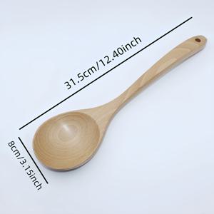 TEMU 일본산 원목 볶음 및 조리 스푼, 경사 스푼, 주방 조리 도구, 튼튼하고 내구성 좋음, 내열성, 주방용품. 이 고품질 원목 식기류를 사용하여 삶의 질을 향상시키세요