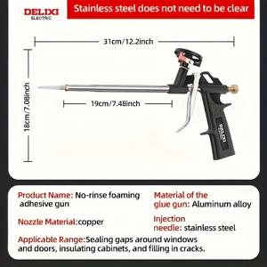 TEMU 폼 건, 수동 폼 건, 전문가용 폼링 건 단열 스프레이 시공 어플리케이터 코킹 건 (채우기, 밀봉용)