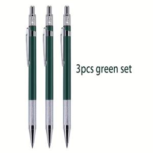 TEMU 3개/세트 신색 금속 메카니컬 펜슬 2.0mm 사무용 글쓰기 스케치 그림 | 백투스쿨 | 저렴한 학용품 | 입학 선물