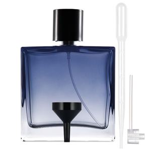TEMU 100ml/50ml/30ml 그라데이션 유리 향수 아토마이저 병, 리필용 액체 스프레이 병, 일상 출퇴근, 출장, 여행용, 미세 미스트 스프레이, 편안한 그립감, 4종 세트 포함: 병 1개 + 리필 도구 3개