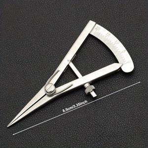 TEMU 눈금판 포함 미니 간격 측정기 DIY 수제 가죽용 스테인리스 스틸 미세 마킹 게이지 조절식 라인 프레스