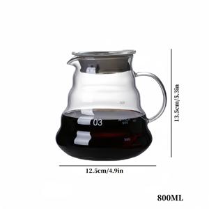 TEMU 1개 고강도 보로실리케이트 투명 유리 드립커피 포트, 커피 포트, 가정용 드립커피 메이커, 열처리 핸들, 대용량, 다양한 사이즈, 카푸치노 커피 포트에 적합