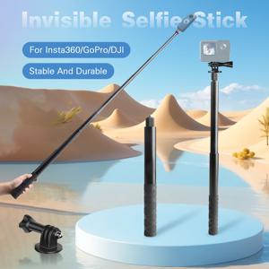 TEMU ZOMEI 투명 셀카봉, 확장형 긴 막대 (119Cm/46.85In), Insta360/Gopro/Dji 호환, 1/4인치 확장형 모노포드, Gopro 어댑터 포함