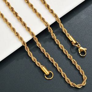 TEMU 1개 18K 금도금 4mm 두께 인터로킹 로프 체인 목걸이 - 18-24인치 대형 헤비 듀티 남성 및 여성용 골든 주얼리, 내구성 좋은 18K 금도금, 우아한 인터로킹 링 디자인, 커플, 기념일, 생일을 위한 이상적인 선물