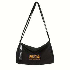 TEMU 남녀공용 MMA 테마 남성용 숄더백, 헬스장, 훈련, 여행, 일상 통근용 경량 스포츠 숄더백, 조절식 스트랩, 대용량 수납, 패셔너블하고 내구성 좋은
