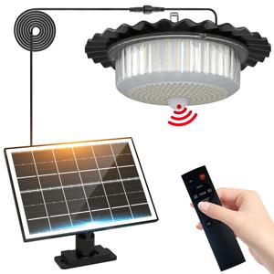 TEMU 1개 태양광 야외 펜던트 조명, 396 LED 원격 제어 및 모션 센서 360° 광각 LED 조명, 태양광 패널, 파티오, 데크, 캐빈, 캠핑, 가제보, 야외용 태양광 조명, 파티오 조명, 레일 상업용 조명, 가제보 조명,야외 분위기,현대적인 야외 조명,현대적인 펜던트 조명,리모컨 조명,내구성 있는 태양광 조명,모션 감지 조명,캠퍼스