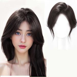 TEMU 여성용 앞머리 보이지 않는 심리스 가발 조각 흰머리 커버, 자연스러운 보이지 않는 헤어 클립 앞머리 인조 가발 조각은 머리카락 볼륨을 높이는 최고의 선택입니다