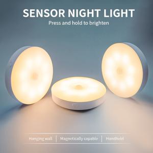 TEMU 3개 세트 모션 센서 무드등, 터치식 무단계 밝기 조절, USB 충전식 눈보호 LED 조명, 자석식 설치, 계단, 복도, 침실, 옷장 등에 적합