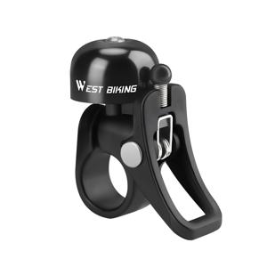 TEMU WEST BIKING 자전거 벨 알루미늄 합금 큰 벨 블랙 메탈 자전거 벨, 고음량 알루미늄 합금 자전거 벨 안전 경고 알람 자전거 액세서리 1개
