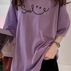 TEMU 플러스 사이즈 - 플러스 사이즈 - 1XL-5XL 2W064 여성 티셔츠 크롭 탑 플러스 사이즈 블라우스 반팔 라운드넥 한국 스타일 티셔츠 셀럽 인터넷 여성