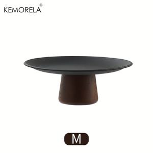 TEMU KEMORELA 나무 케이크 스탠드 (천연화 서빙 포함) 1개 – 발 받침 디저트 진열대 (결혼식, 생일, 컵케이크, 쿠키, 파티용) – 고급스러운 서빙 - S/M/L