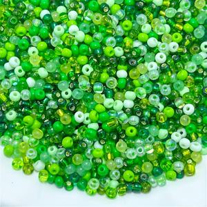 TEMU 600개 3mm 그린 시리즈 랜덤 색상 유리구슬, 흩날리는 구슬, 수공예 DIY 직조용 팔찌, 목걸이, 반지, 귀걸이, 헤어클립 술 재료, 의류, 주얼리 제작용 장식구슬