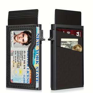 TEMU 슬림 카드 홀더 지갑, 신분증 창이 있는 슬림 앞주머니 지갑, 팝업 남성용 지갑, RFID 차단, 여성용 기념일 및 생일 선물, 엄마 아내 친구를 위한 선물