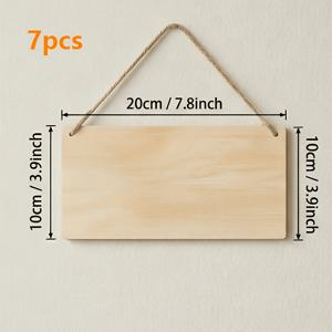 TEMU DIY 페인팅 및 낙서 용 대형 직사각형 나무 명패 7개 세트, 홈 데코 (인조 꽃 미포함). 생일, 결혼식, 테마 파티 장식, 휴일 걸이 장식품, 벽 장식, 크리스마스, 새해, 추수감사절, 정원 주택 장식 및 휴일 파티 답례품에 적합 - 휴일 펜던트 및 걸이 장식용으로 이상적
