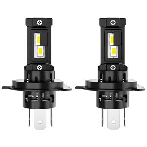 TEMU H4 LED 자동차 헤드라이트 전구 칸버스 조명, 자동차용 6500K 12V-24V 상하향 자동 램프, 자동차 주행등 화이트