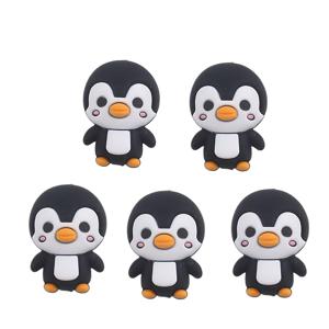 TEMU 5개 3D 펭귄 실리콘 비즈 세트, 창의적인 특별한 비즈 펜 장식 팔찌 수제 공예 용품 제작