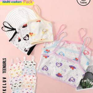 TEMU 귀여운 토끼 하트 프린트와 패치워크 디자인의 여아용 캐미솔 6종 세트입니다. 편안함과 통기성을 위해 얇은 어깨 스트랩으로 디자인되었습니다. 다양한 색상으로 제공되어 사랑스러운 여아 의류로 적합합니다.
